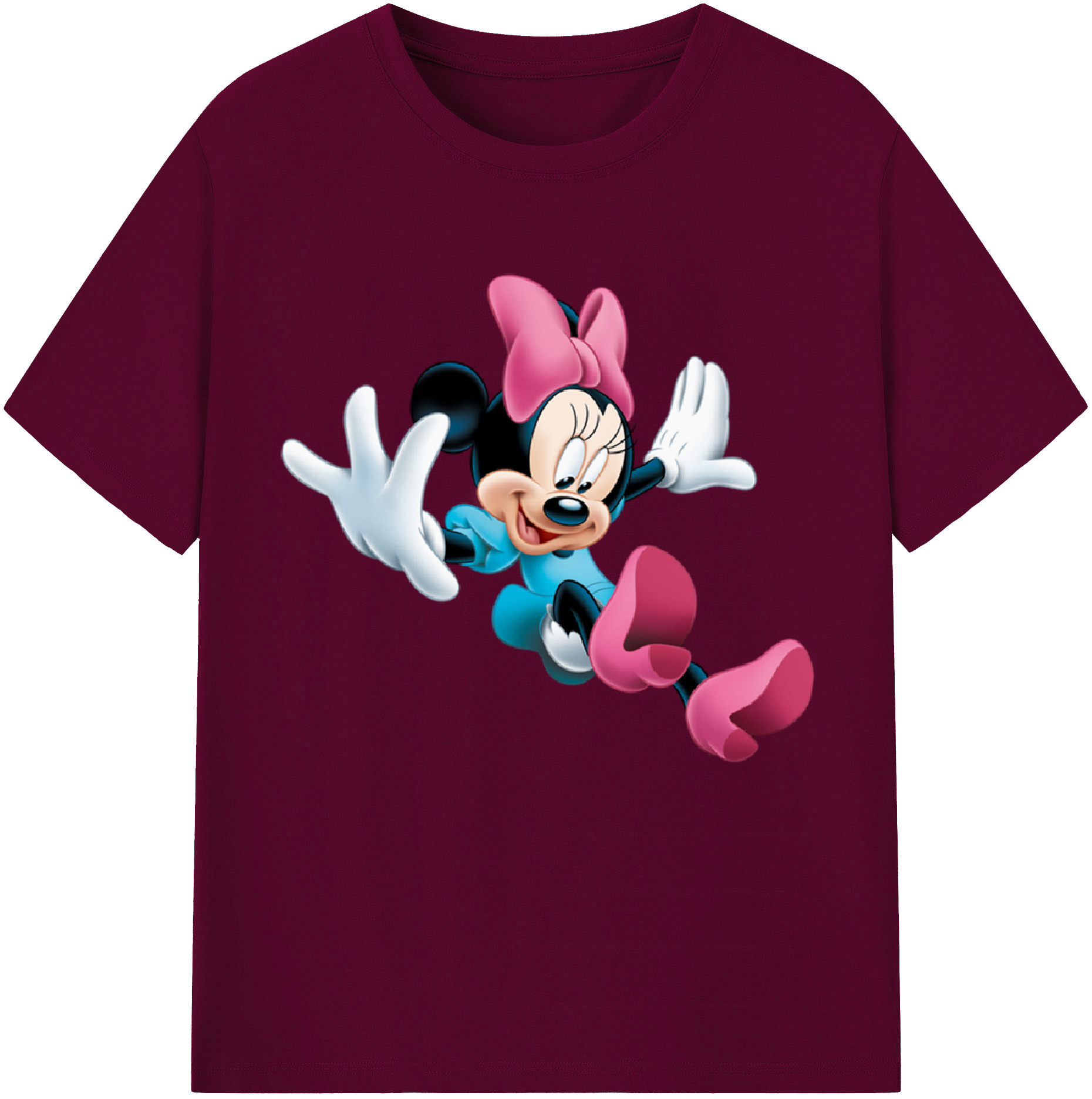 （画像用） ミッキーマウス Mickey Mouse レディースカジュアルプリントTシャツ（綿100％）